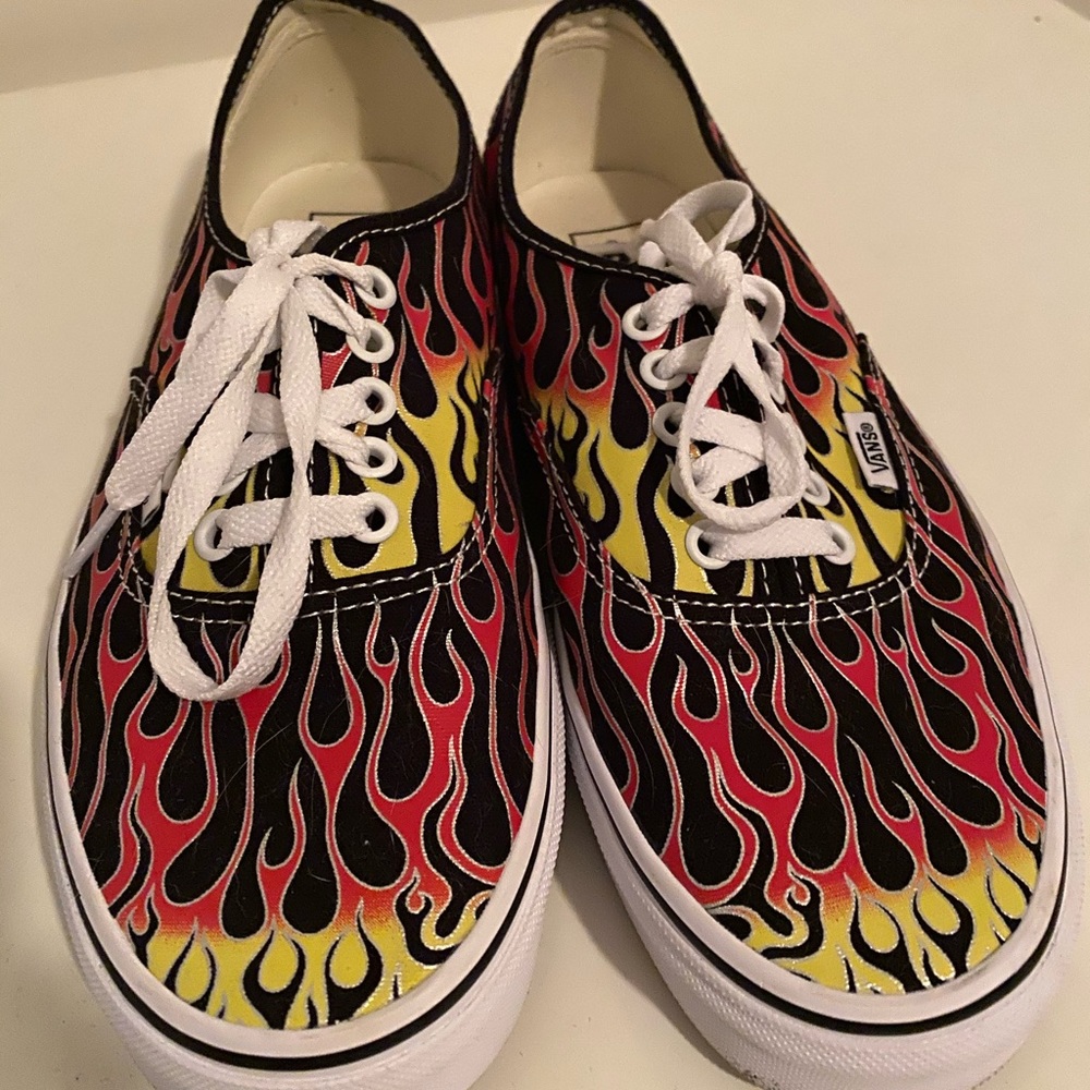 Authentic Vans, size 10 flame design